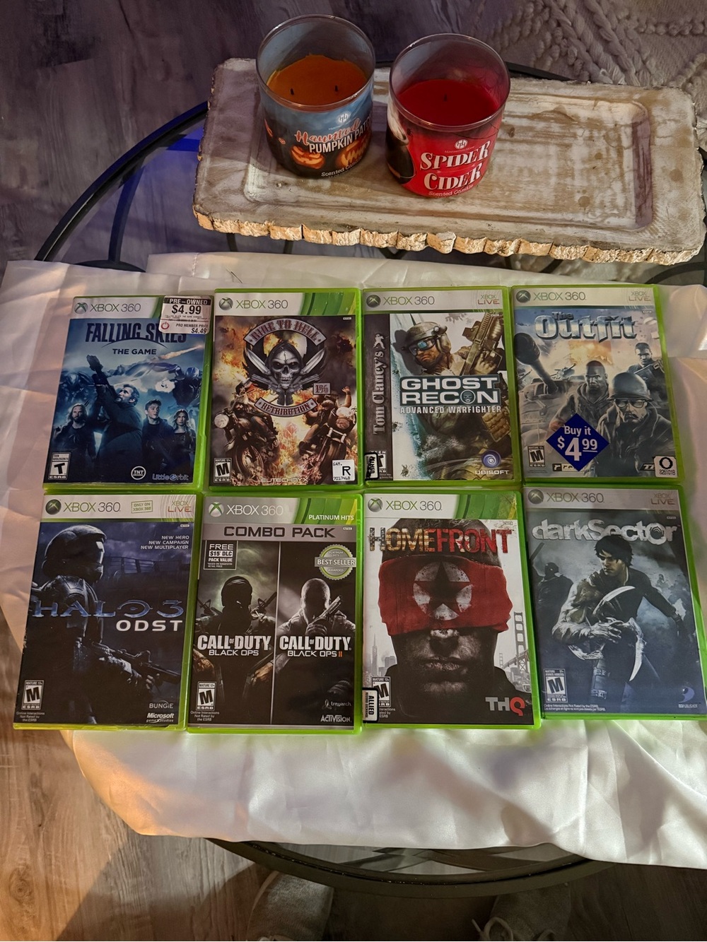 Lot of 19 Xbox 360 Game w/ Cases: Ride to Hell, The Outfit, Falling Skies +